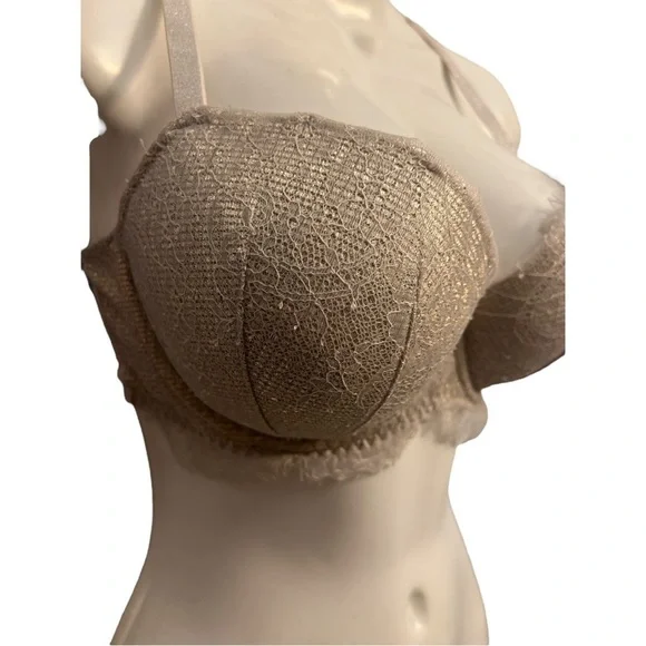 Victorias Secret dream angels cream/metallic bra 32DDD - Picture 3 of 6